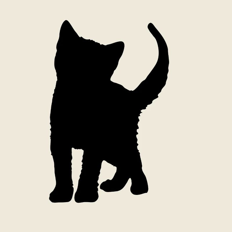 Cat kitten silhouette black
