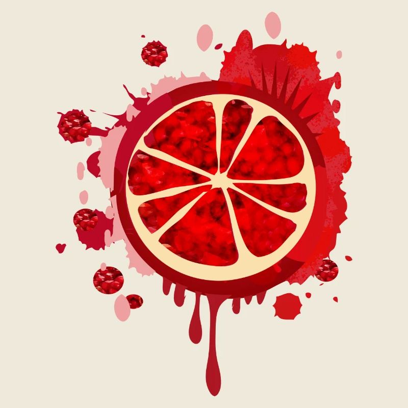 blutrotes Granatapfel Graffiti mit Kerne