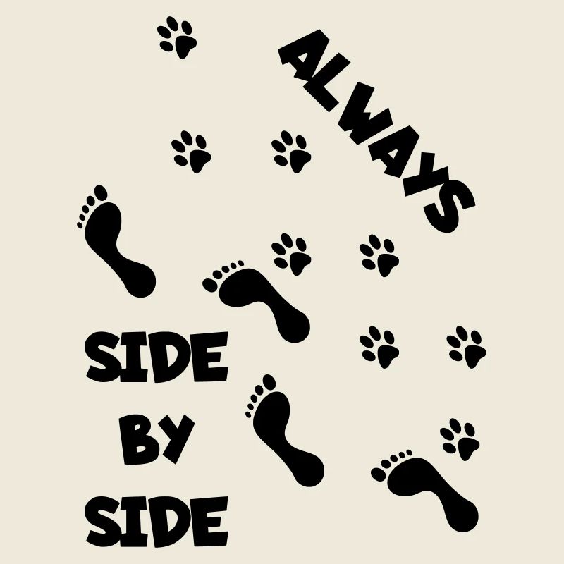 Side by side with dog *