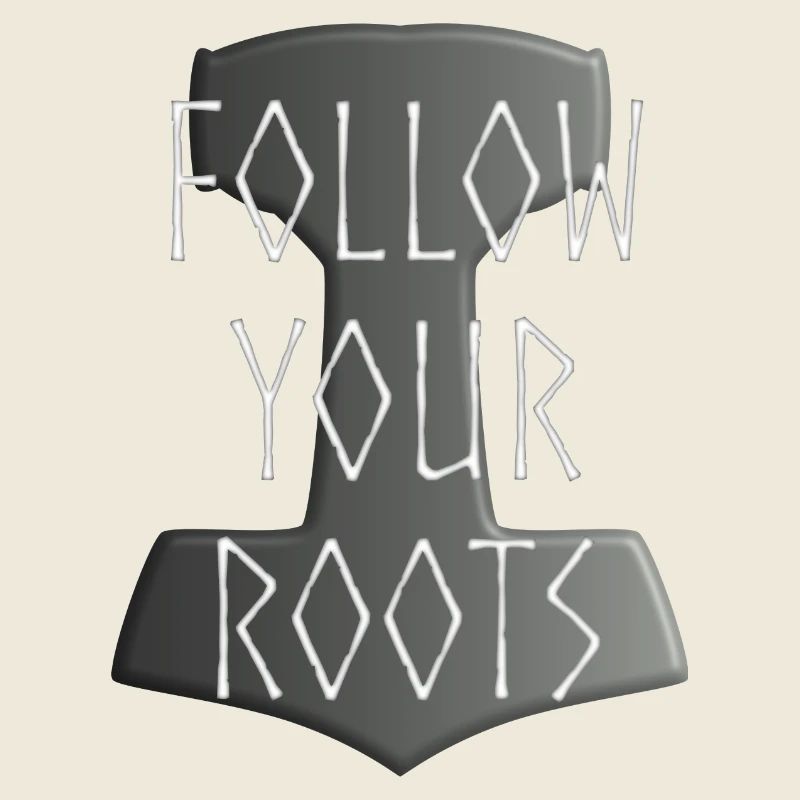 Mjölnir Donar Hammer Thor - Follow your Roots grau