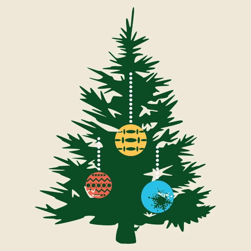 Sapin avec boules de Noël forêt de sapins Noël