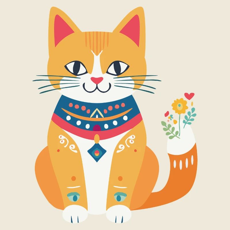 süße Folklore-Katze