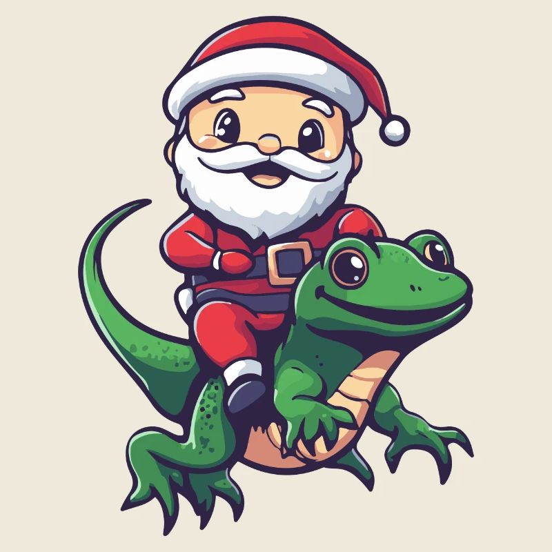 Echse Weihnachtsmann Cartoon