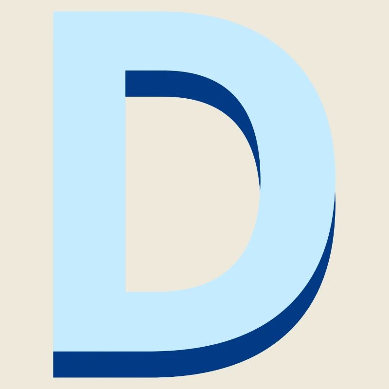 Pop und moderner blauer Buchstabe d