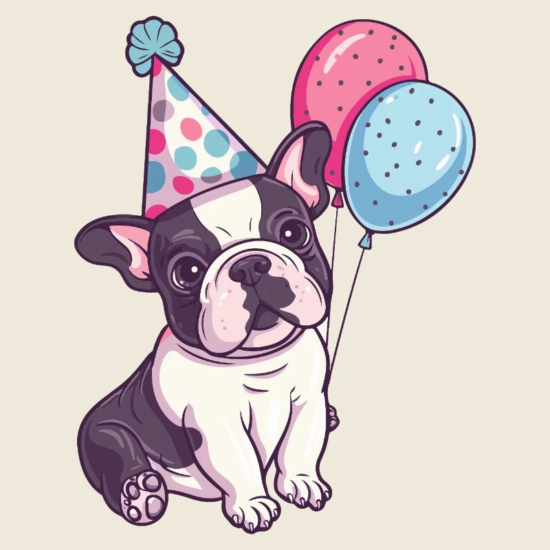 Buldog Français Chiens Anniversaire Bande Dessinée