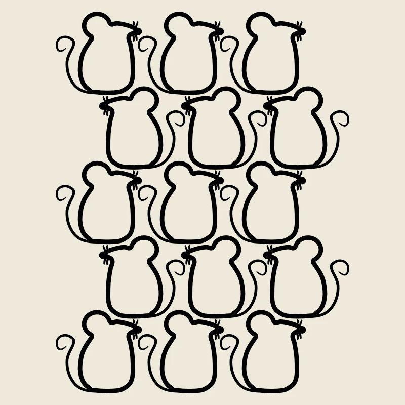 Many Mice Pattern Rows Party Cute Gang Team