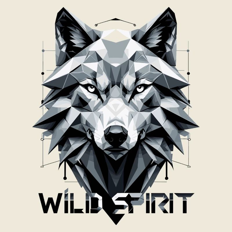 Geometric Wolf Tribal Design