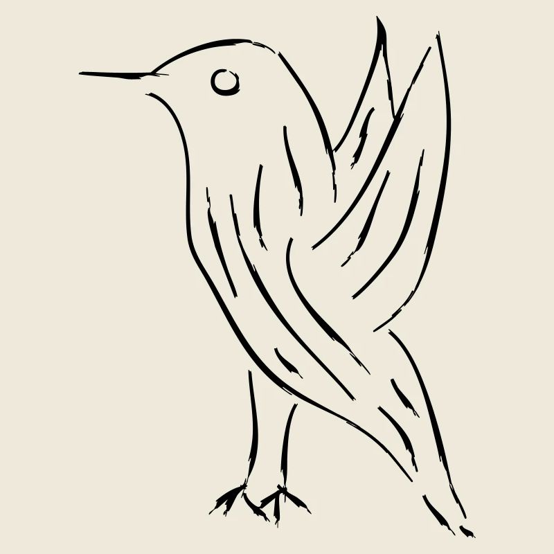 Japanese Calligraphy Style Bird