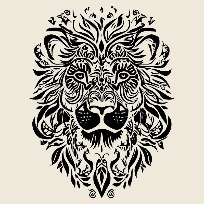 Visage de Mandala Lion