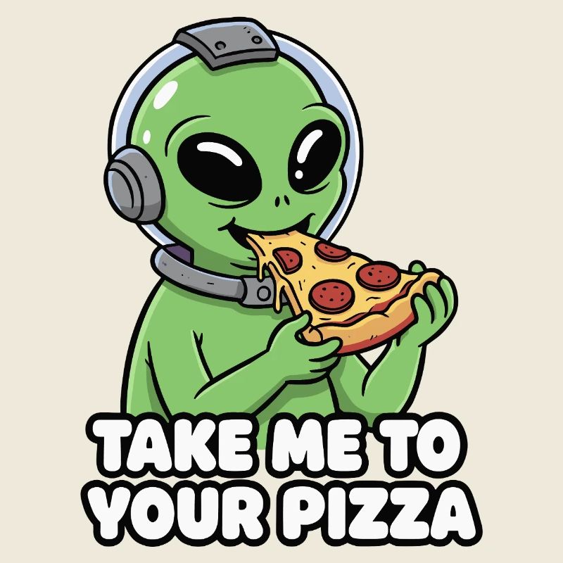 Alien pizza lover