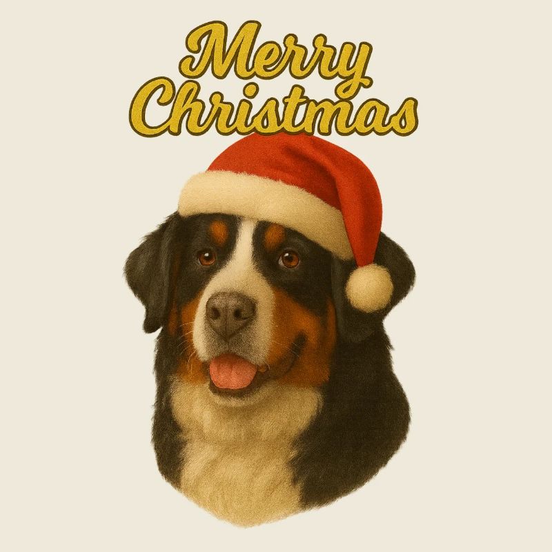 Pull de Noël joyeux chien de montagne bernois