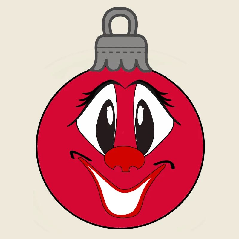 Christmas Tree Ball with Happy Comic Face