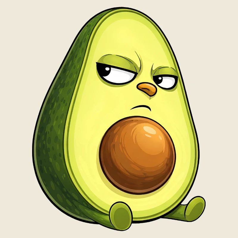 Coole Avocado mit Sonnenbrille skeptischer Blick