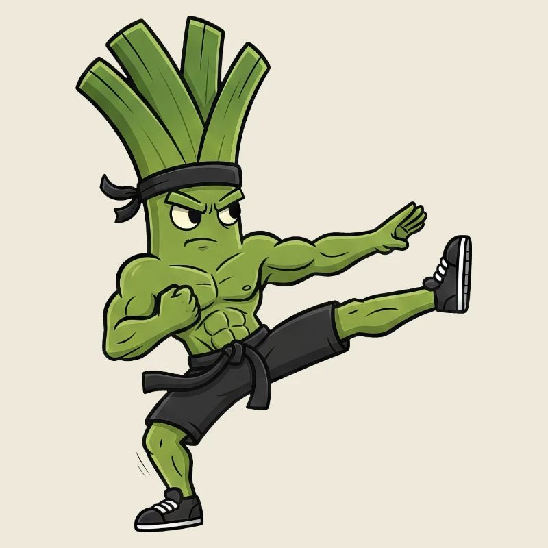 Karaté Kick Poireau Oignon Céleri Arts Martiaux Kuns