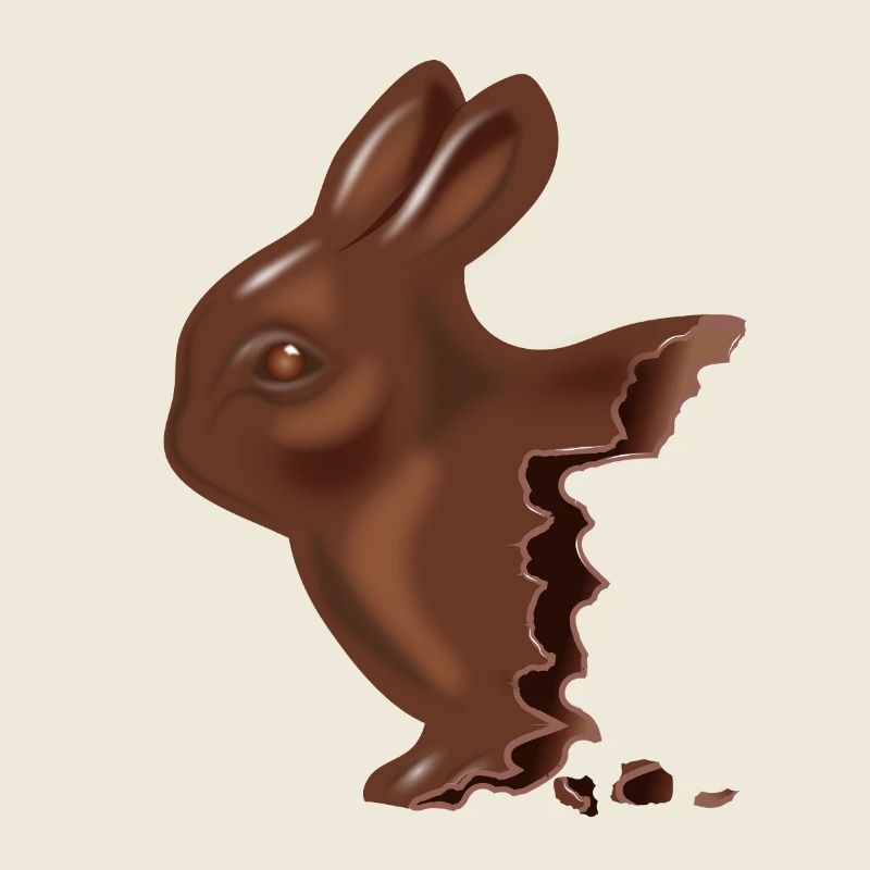 Lapin de Pâques en chocolat croqué