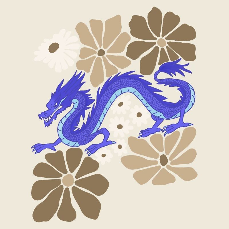 Blumenblauer Drache