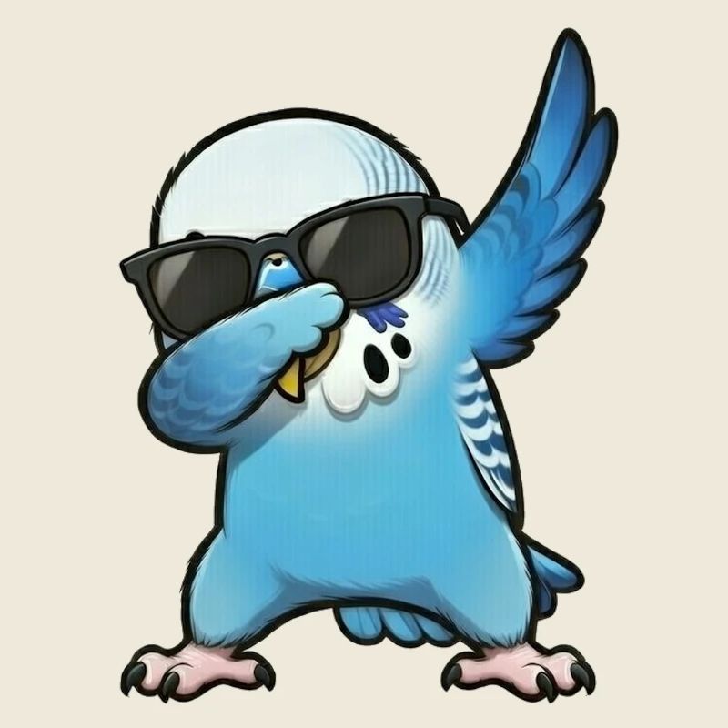 Dabbing Budgie Blue