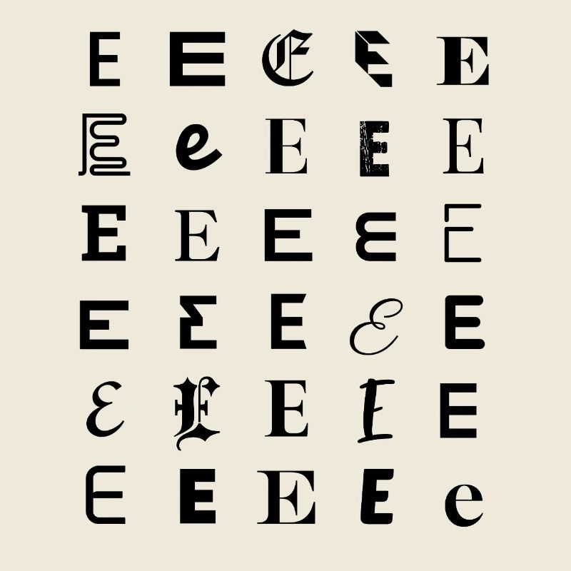 Typography E letter mosaic design