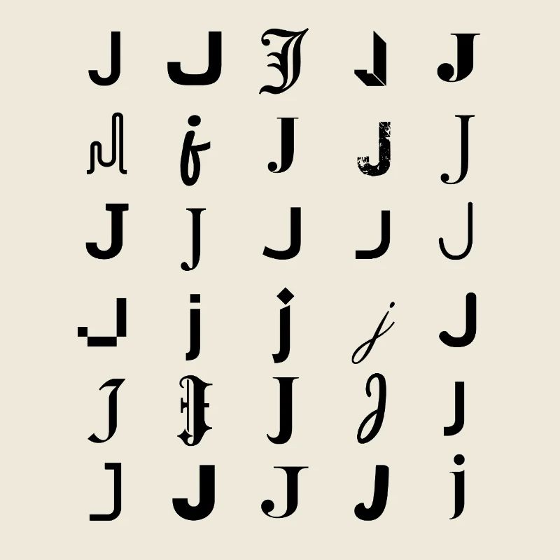 Typography J monogram letter mosaic design
