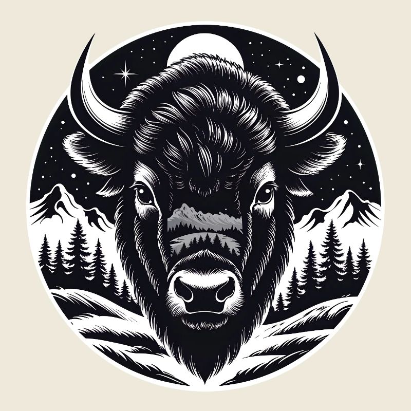 Bisonportrait stolzer Bisonbulle