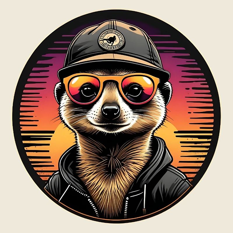 Cooles Erdmännchen mit Sonnenbrille und Basecap