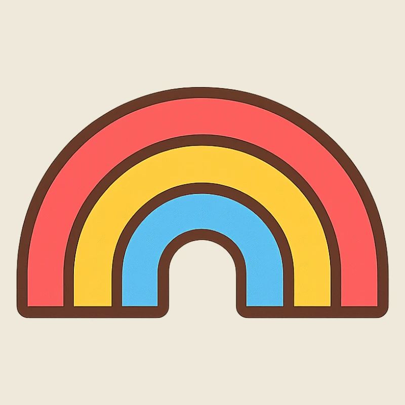 Heller Retro-Regenbogen