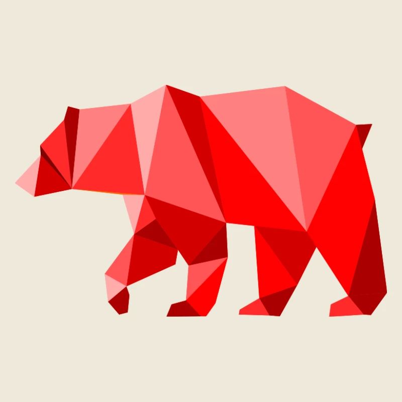 Red Lowpoly Bear
