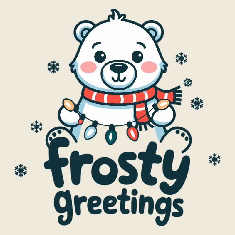 Frostige Grüße – Eisbär mit Lichterkette