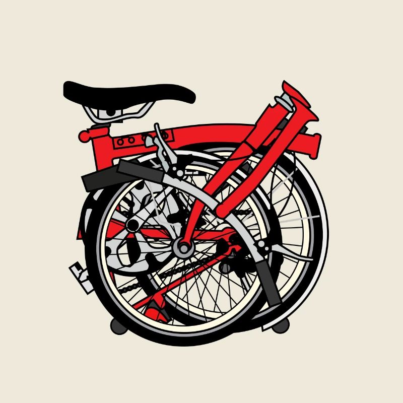 Brompton Bicycle ready to be transported.