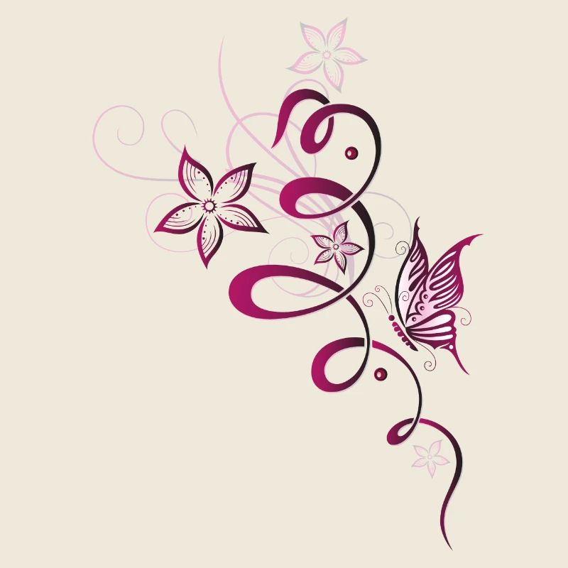Spring flowers butterfly Spring cherry red
