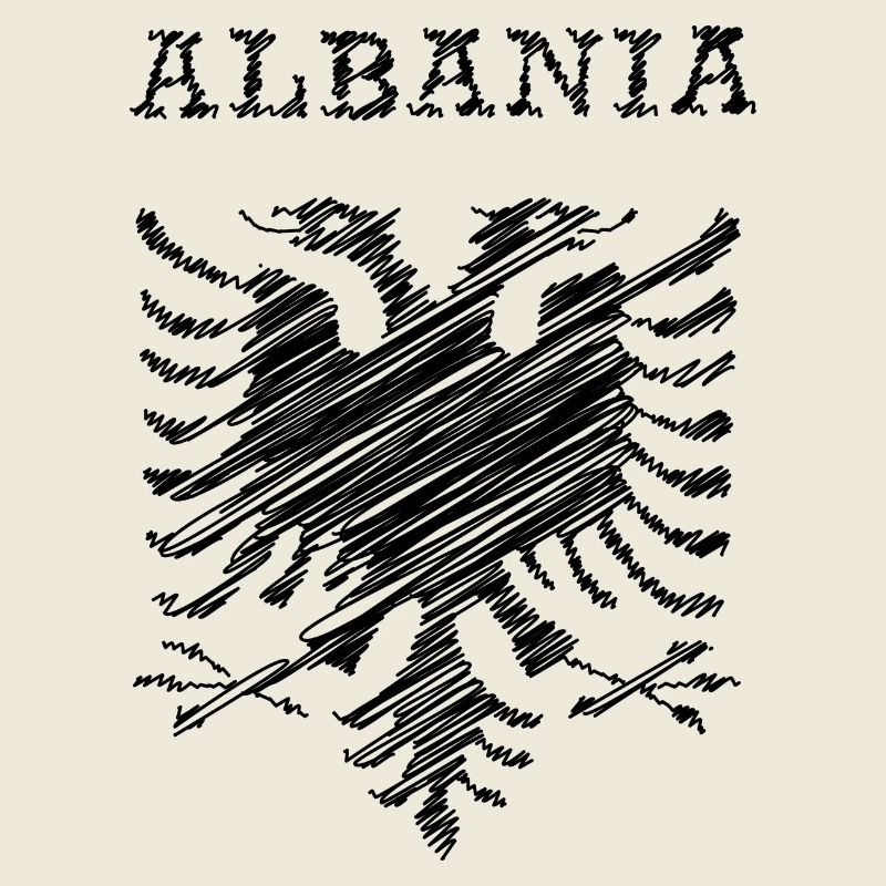 Albania, scribble black