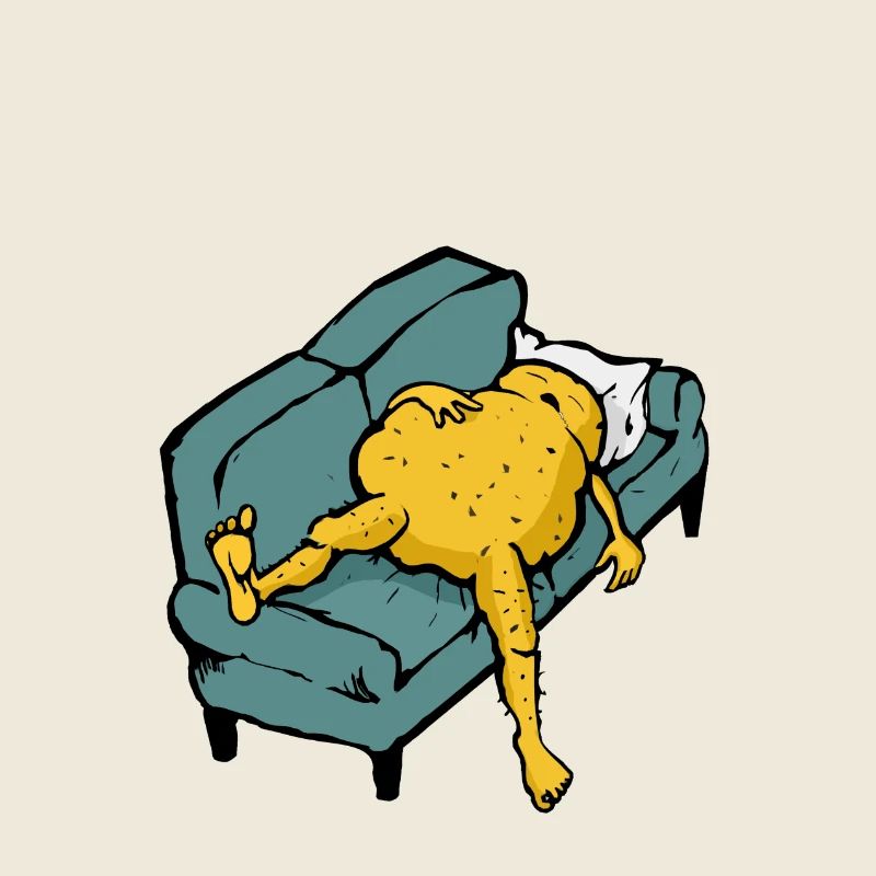 Lazy potato sleeping