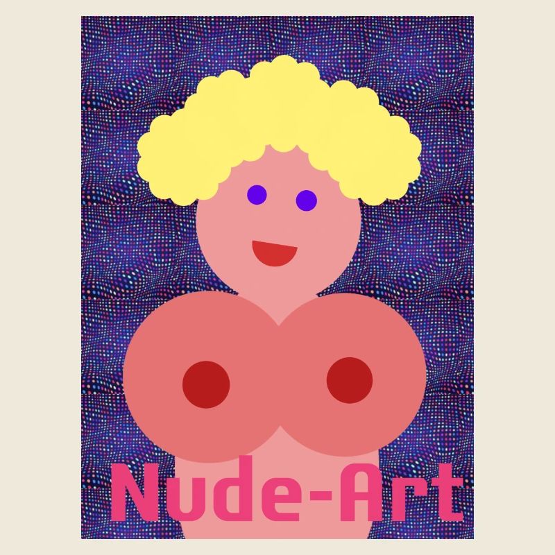 Nude-Art Pop Cartoon Bust Illustration