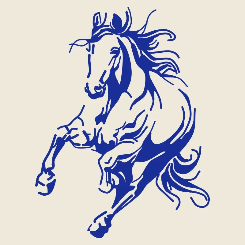 Dynamisches Blaues Linienpferd