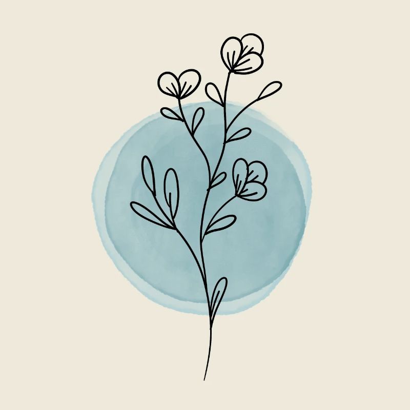 Flower Floral simple blue