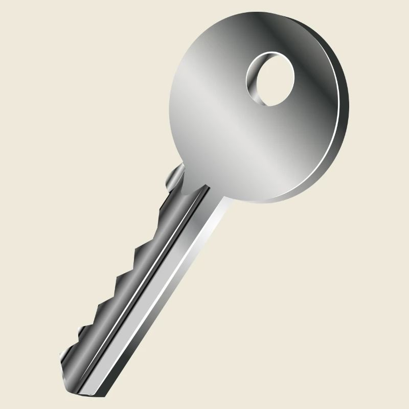 silver-colored single key