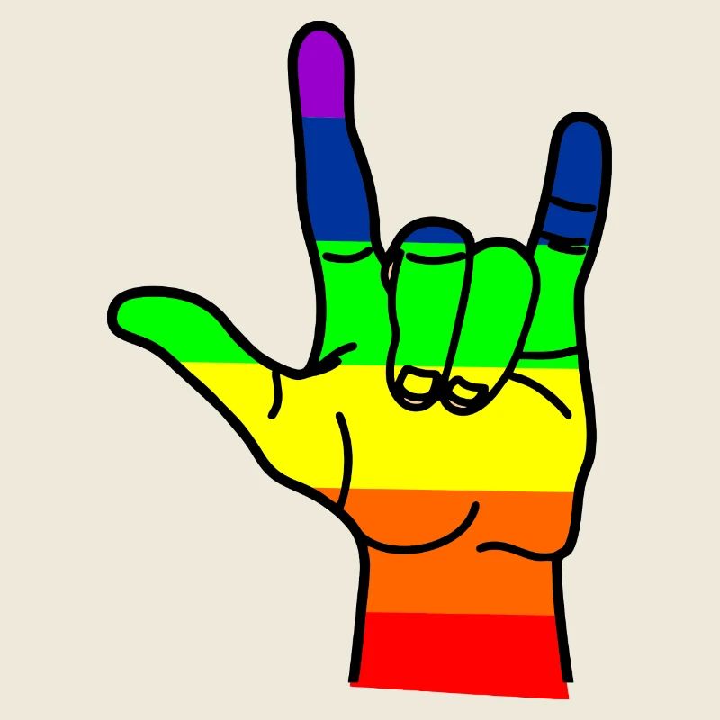 Respect de la main arc-en-ciel