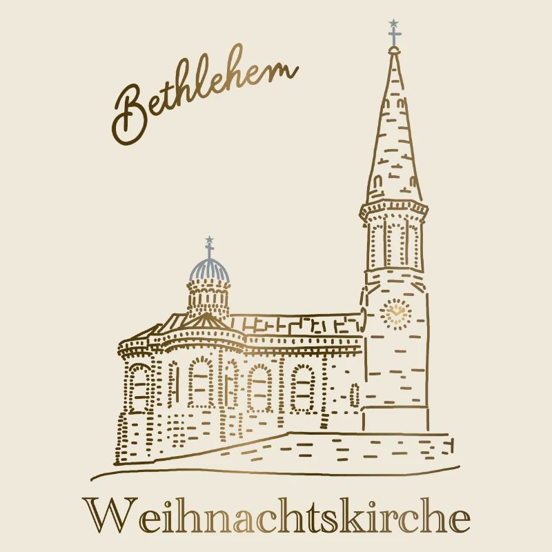 Weihnachtskirche Bethlehem, handgezeichnet