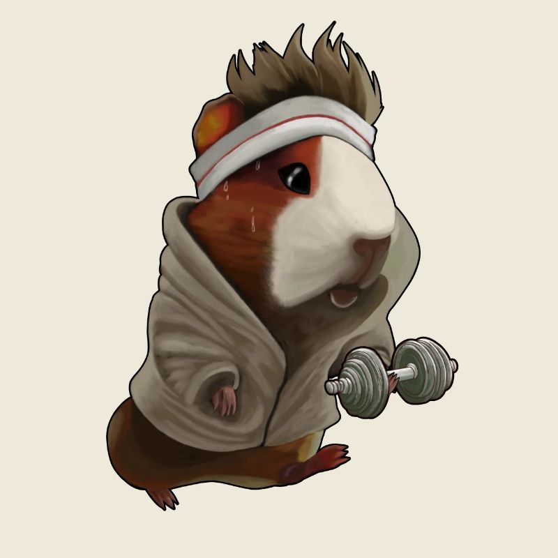 Design sportif de cochon d’Inde – Drôle et mignon