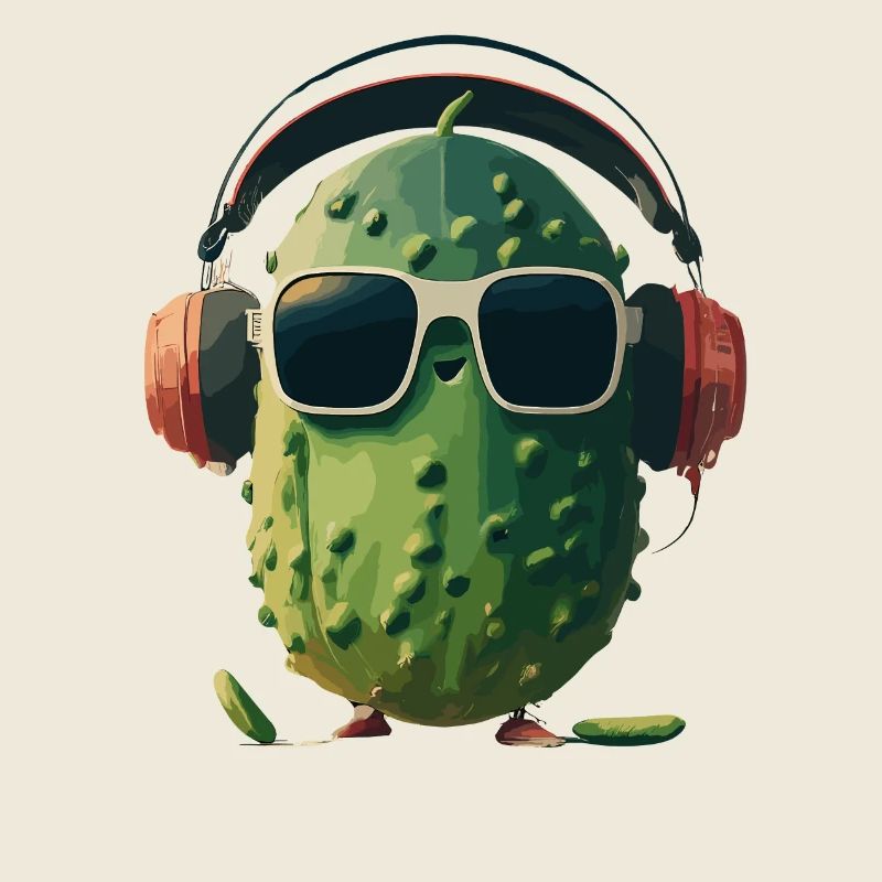 Cool Grooving Cactus with Headphones Summer Vibes