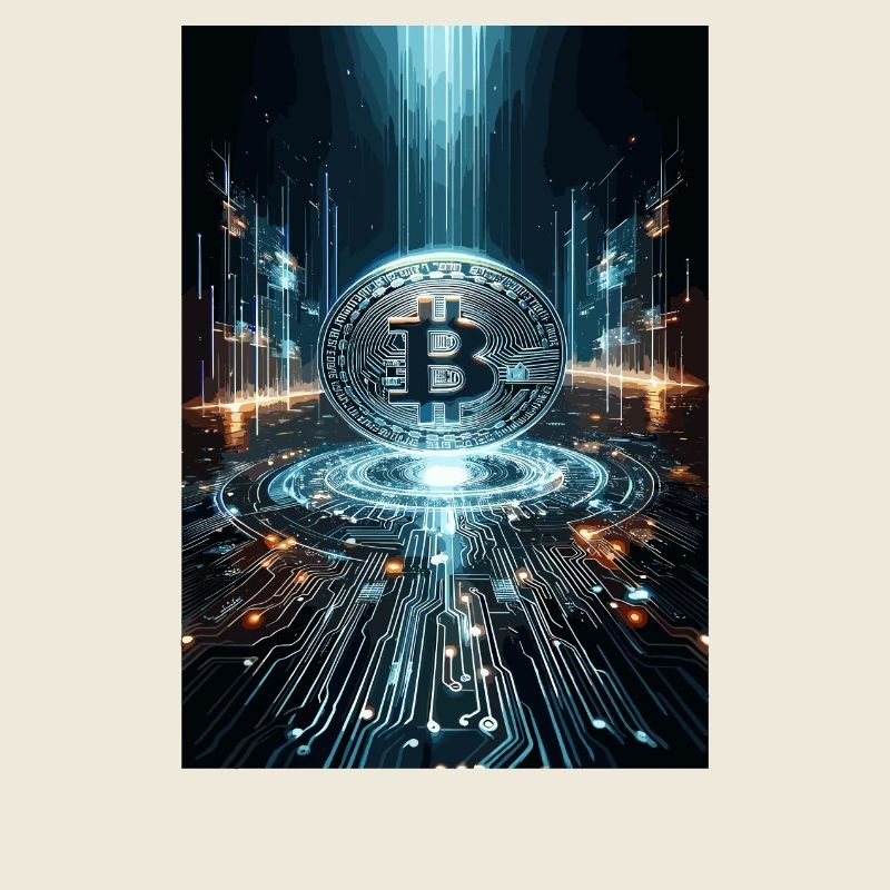 Futuristic Bitcoin Digital Artwork