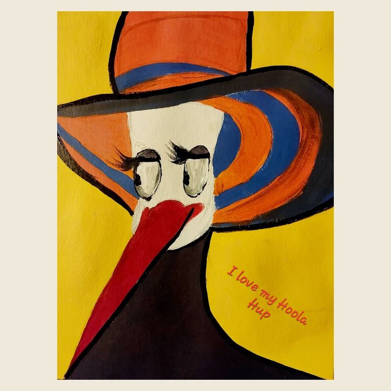 Creative pelican with hat