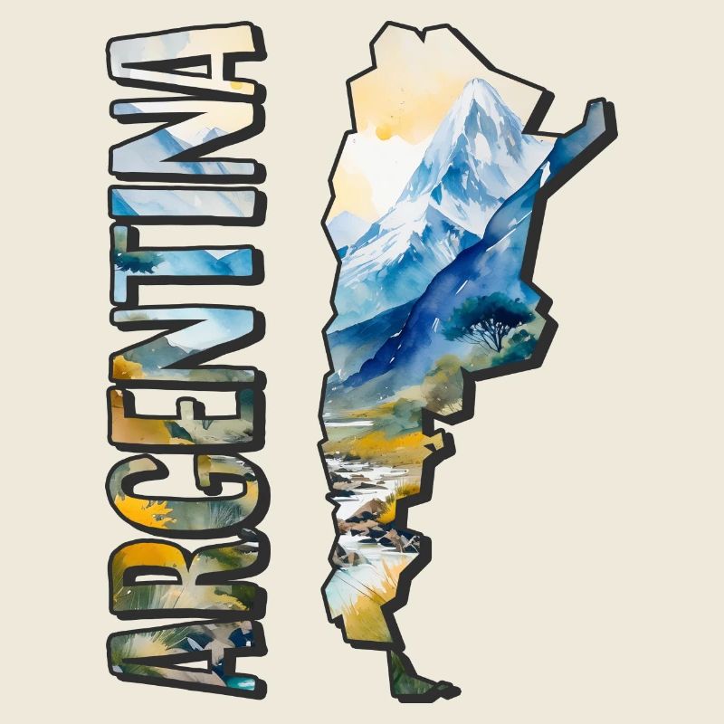 Carte à l’aquarelle Argentine