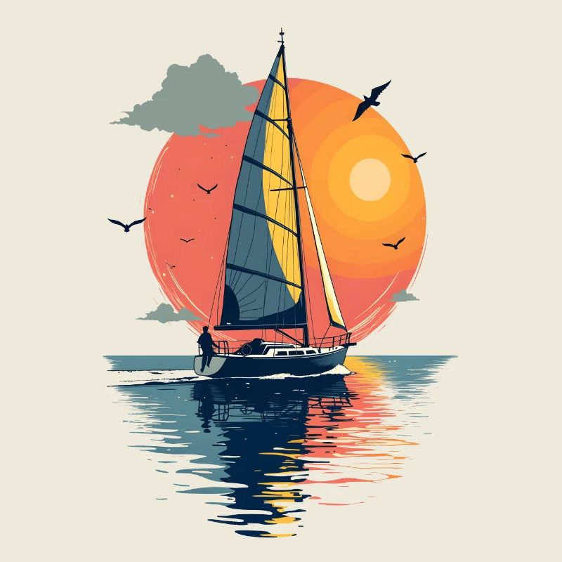 Sailboat before sunset