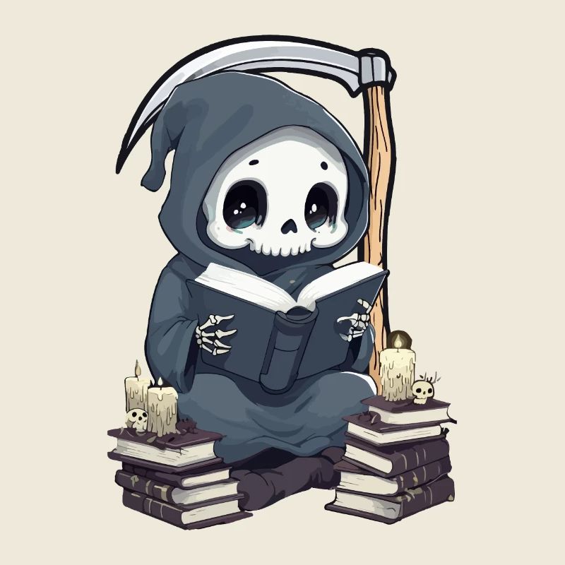 Grim Reaper Bookworm with Scythe