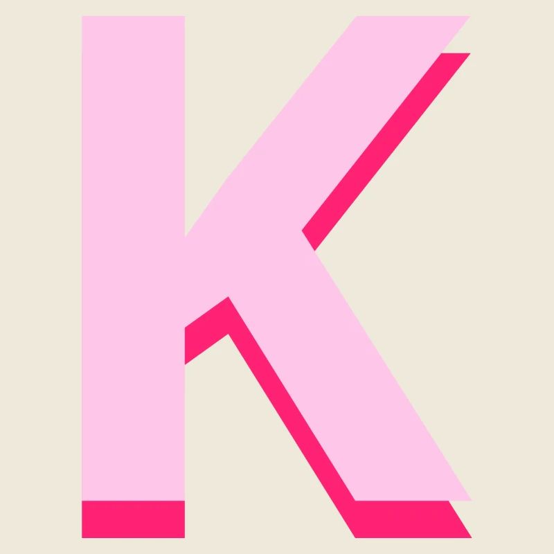 Lettre k rose pop et moderne