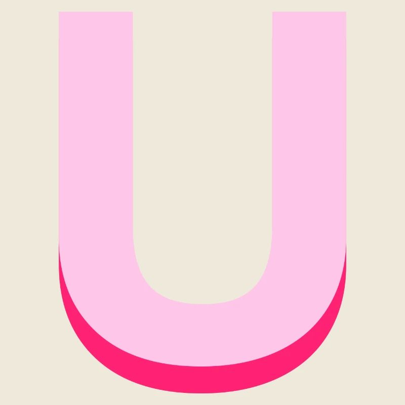Lettre u rose pop et moderne