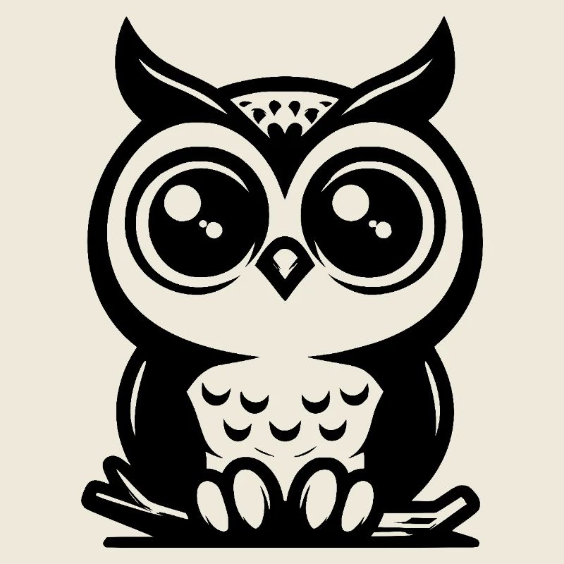 Cartoon-Eule mit großen Augen