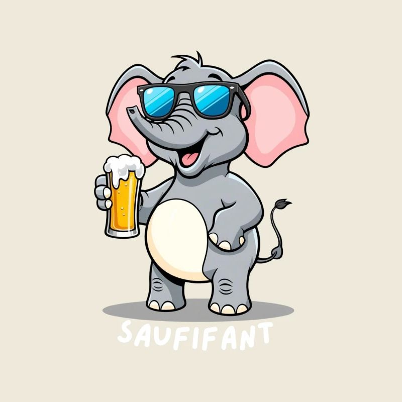 Elefant mit Bier