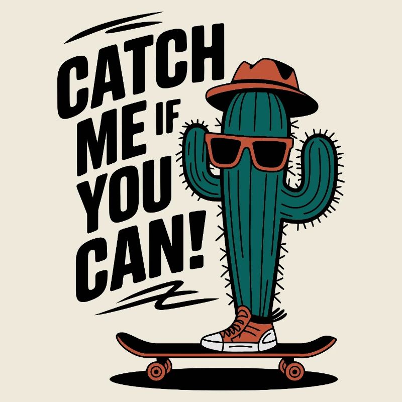 Attrapez-moi si vous le pouvez ! Cactus Skateboarder